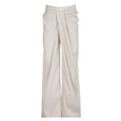 Women's High-Waist Palazzo Pants Elegant Pleated Skirt Style
