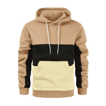 Männer Sportpullover Kapuze Kontrast Farben Trendy