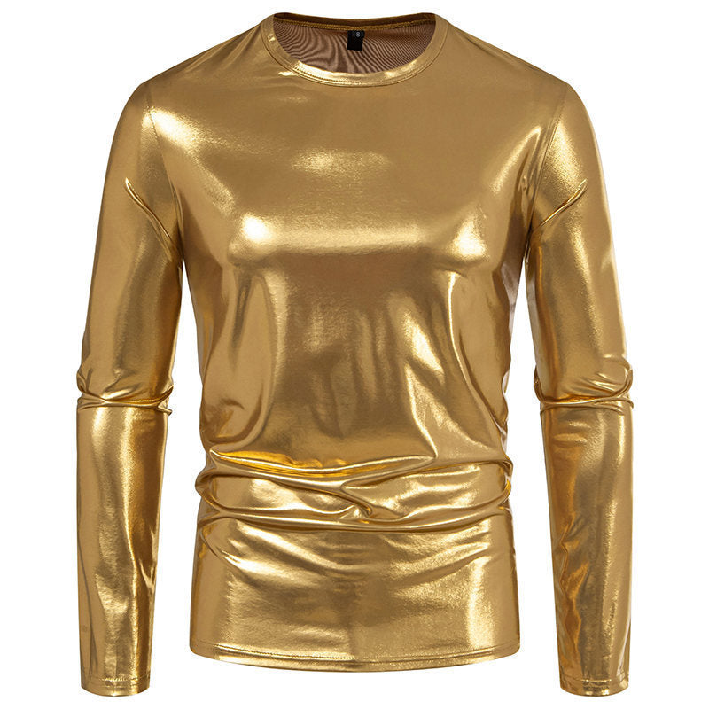 Men's Long-Sleeve Shirt Shiny Stretch Cotton