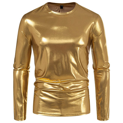 Men's Long-Sleeve Shirt Shiny Stretch Cotton