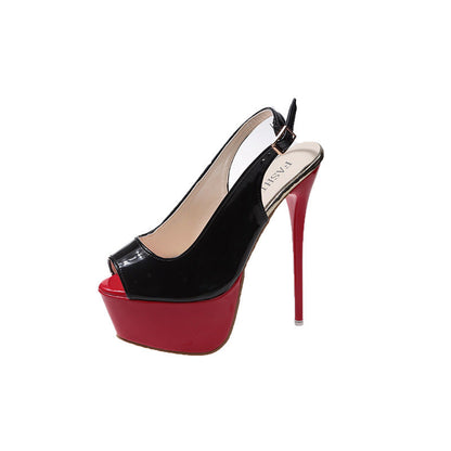 Damen High Heels Offener Rücken Stiletto Schuhe