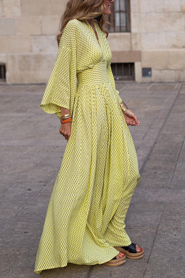 Women's Maxi Dress Elegant Wide Sleeve Summer Dress