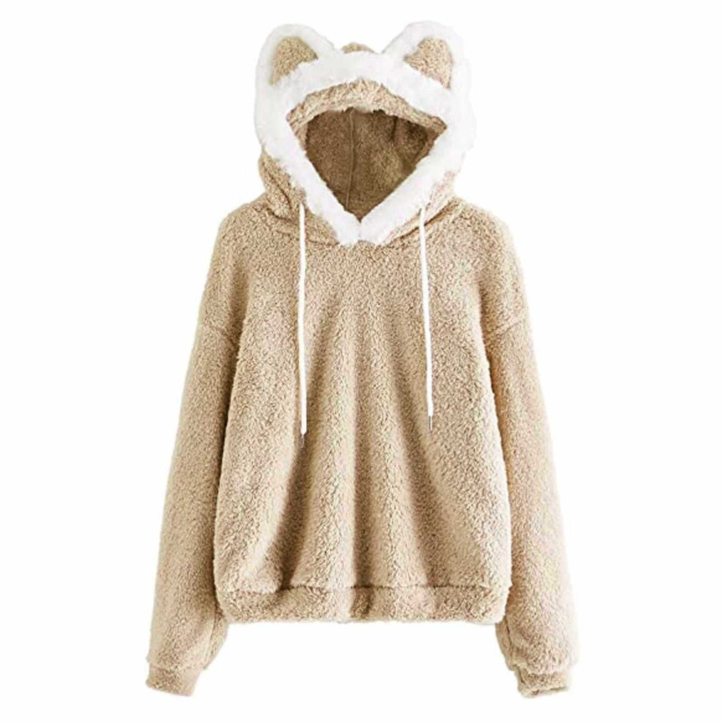 Women's Hoodie Cuddly Cat Face Cute
