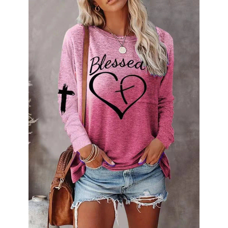 Comfortable Longsleeve Shirt Relaxed Fit Graphic Print