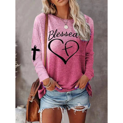 Comfortable Longsleeve Shirt Relaxed Fit Graphic Print