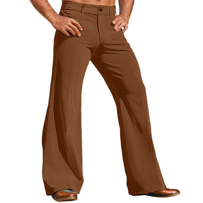 Men's Vintage Flare Striped Elegant Trousers