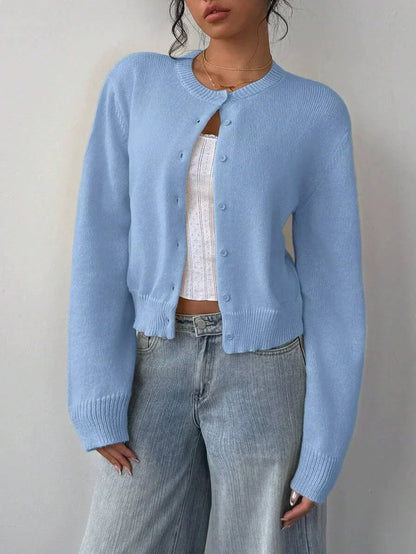 Weiche Strickjacke Damen Pullover Cropped Fit
