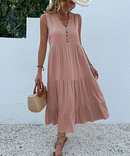 Women's Summer Dress Ruffle Details Casual Dress