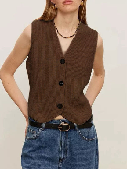 Women's Knitted Vest Soft Sustainable