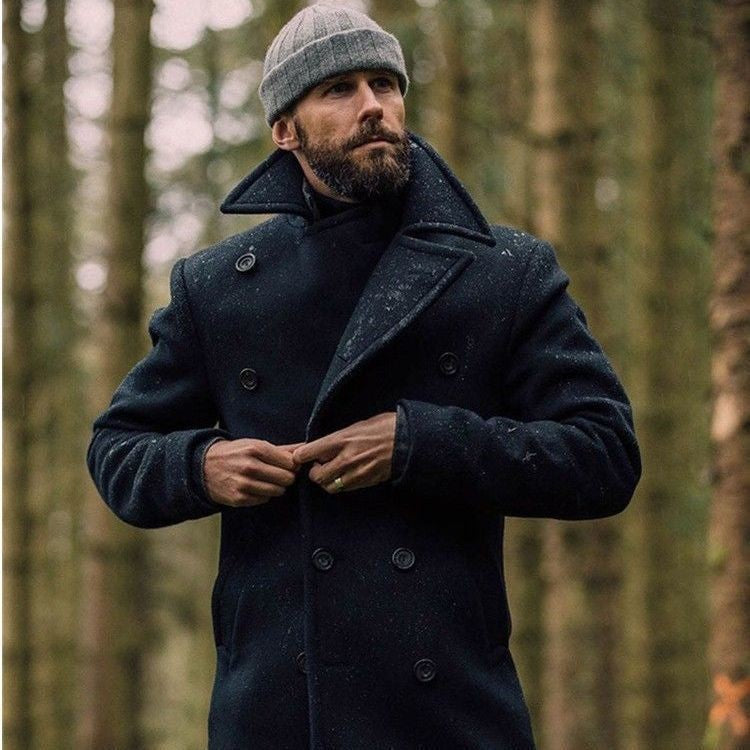Men's Classic Double-Breasted Coat, Soft Finish