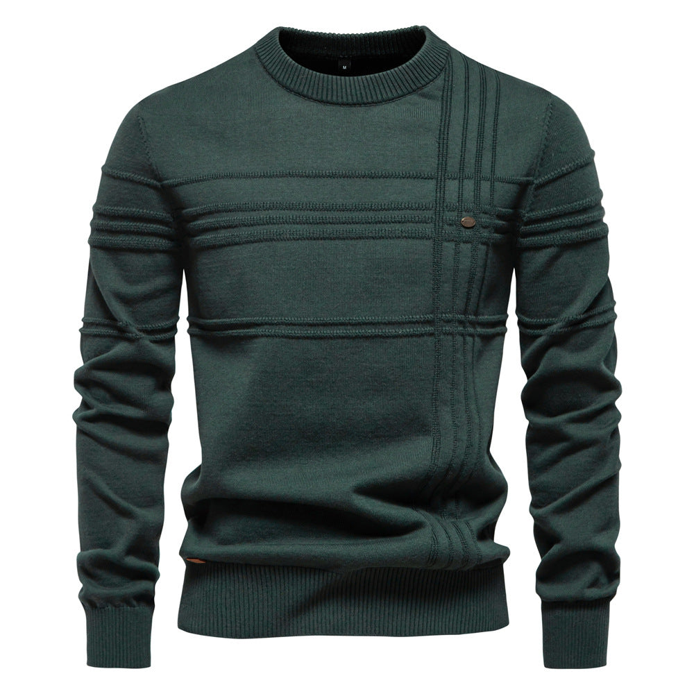 Men's Knitted Sweater Modern Textured Design Comfortable Fit