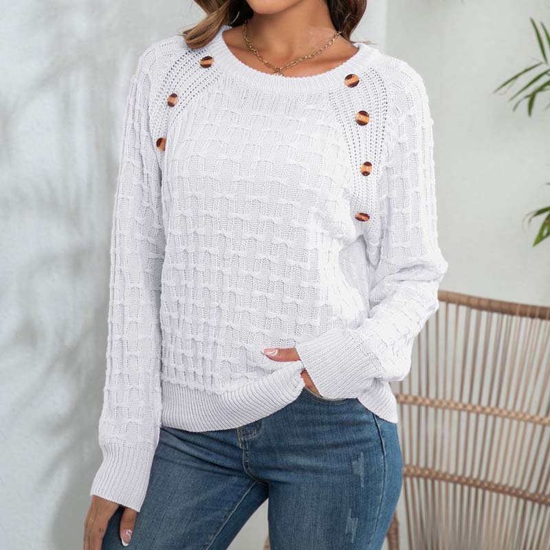Comfortable Simple Knitted Pullover for Women Everyday