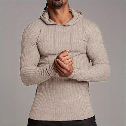 Herren Kapuzenpullover Trendy Rippmuster - IdealeKleiden