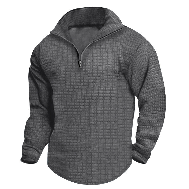 Herren Fleecepullover Modern Strukturiert Reißverschluss