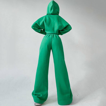 Women's Casual Oversized Hoodie Set with Wide-Leg Pants