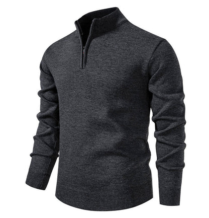Men's Knitted Jumper Short Zip High Collar Elegant