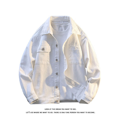 Men's Leather Jacket Casual with Chest Pockets Soft Touch