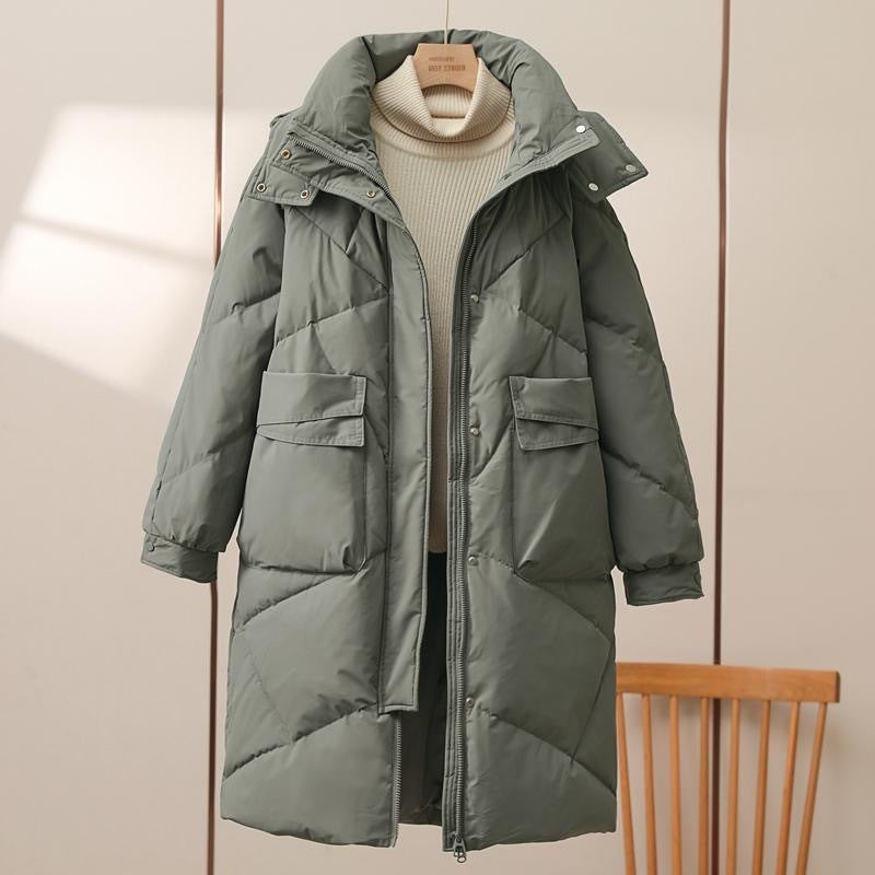 Practical Quilted Jacket With Hood