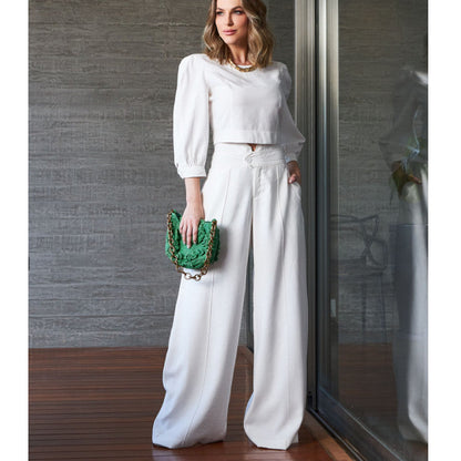 Women's Chic Two-Piece Set Blouse Trousers