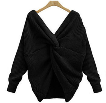 Women's Elegant V-Neck Knitted Sweater