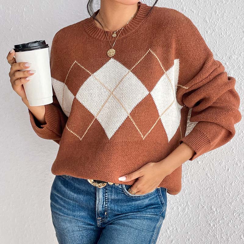 Fashionable Knitted Sweater Geometric Patterns