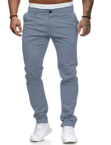 Men's Slim-Fit Chino Trousers Elegant Comfortable