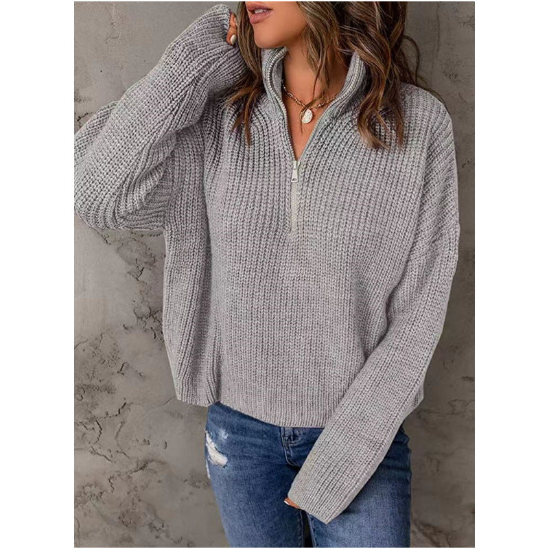 Women's Pullover Short Zipper Elegant