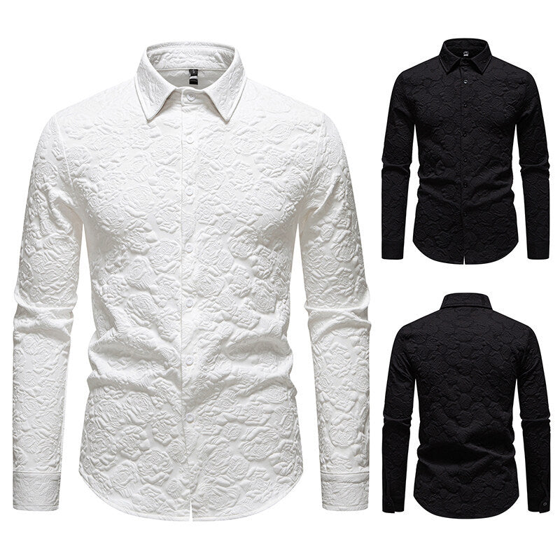 Herren Langarmhemd Struktur Optik Modern Style - IdealeKleiden