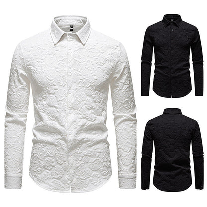 Herren Langarmhemd Struktur Optik Modern Style - IdealeKleiden