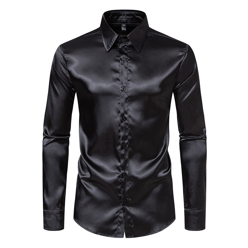 Men's Elegant Satin Shirt with Sheen
