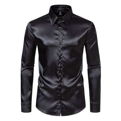 Men's Elegant Satin Shirt with Sheen