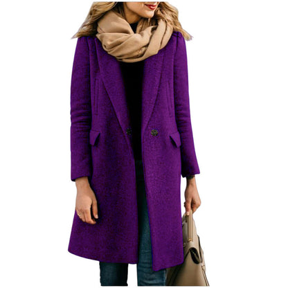 Women's Elegant Figure-Hugging Black Coat