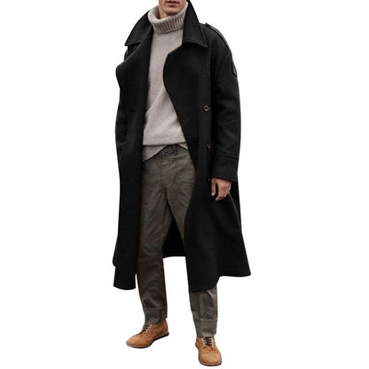 Men's Wool Coat Elegant Design Double-breasted Buttons