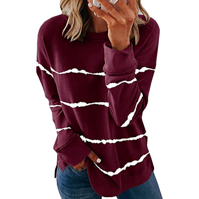 Women's Striped Sweatshirt Modern Style