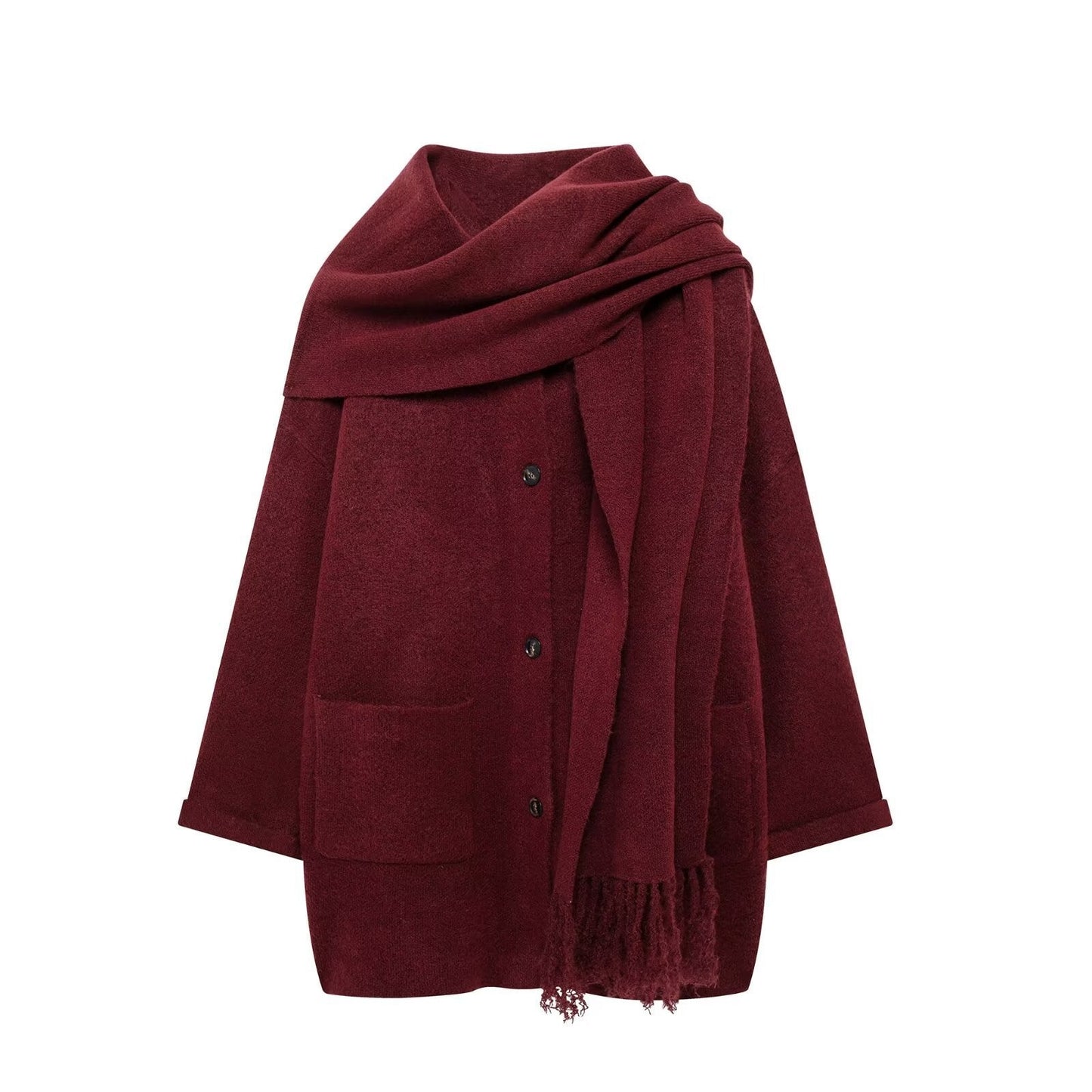 Women's Winter Jacket Oversized Warm Wool Pockets