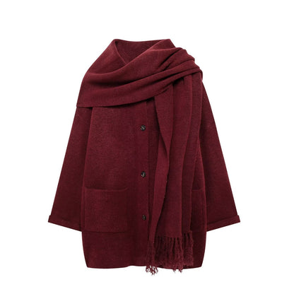 Women's Winter Jacket Oversized Warm Wool Pockets