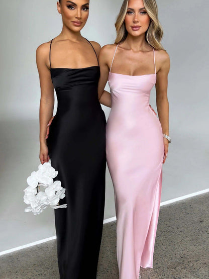 Women's Elegant Lace Strap Long Maxi Dress