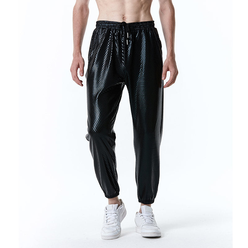 Men's Mesh Pants Metallic Trendy Summer Trousers