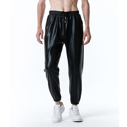 Men's Mesh Pants Metallic Trendy Summer Trousers
