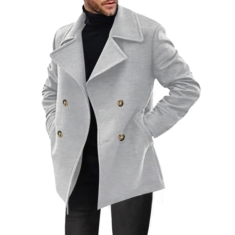 Men's Wool Coat Elegant Double-Breasted