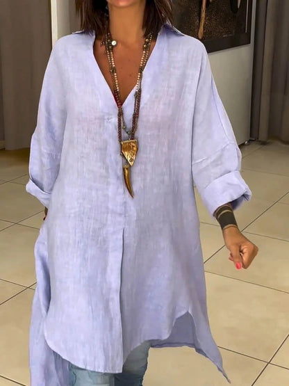 Women's Linen Tunic Elegant Asymmetrical Cut