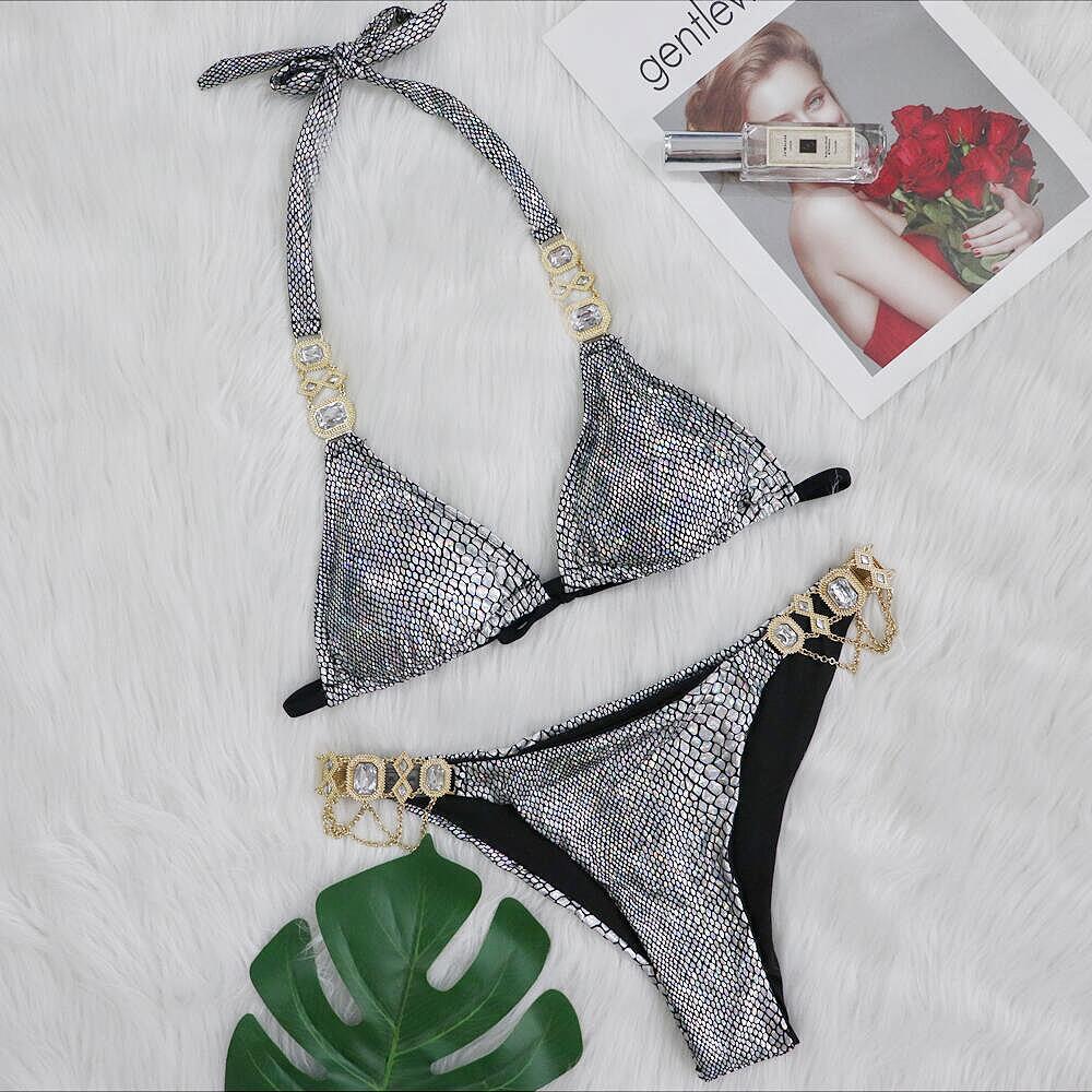 Sparkly Swimsuit for Women with Diamond Effect