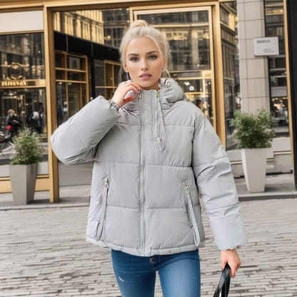 Women's Puffer Jacket Warm Insulated Hooded
