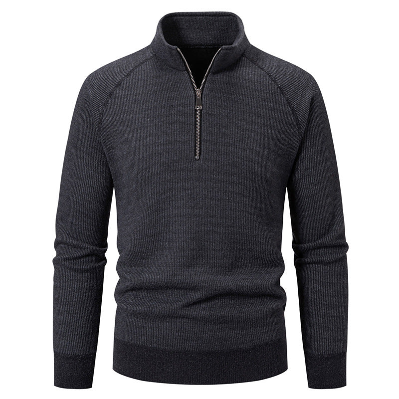 Herren Pullover Modern Raglan Ärmel Reißverschluss
