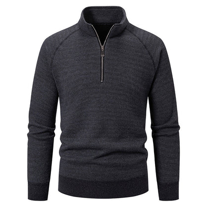 Herren Pullover Modern Raglan Ärmel Reißverschluss