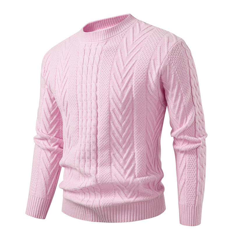 Men's Cable Knit Crew Neck Sweater
