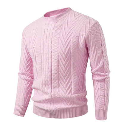 Men's Cable Knit Crew Neck Sweater