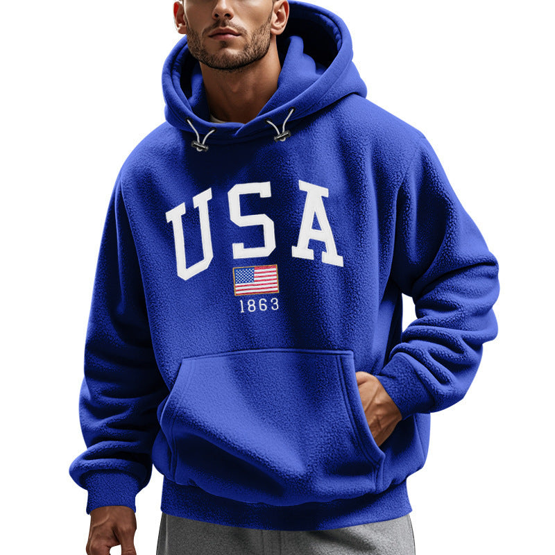 Men's Fleece Hoodie America Design Cuddly Warm