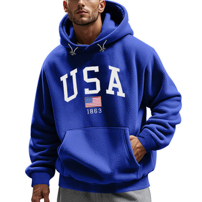 Men's Fleece Hoodie America Design Cuddly Warm