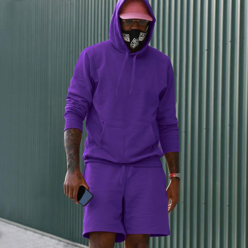 Men's Sportswear Set Sweat Hoodie Shorts Comfort